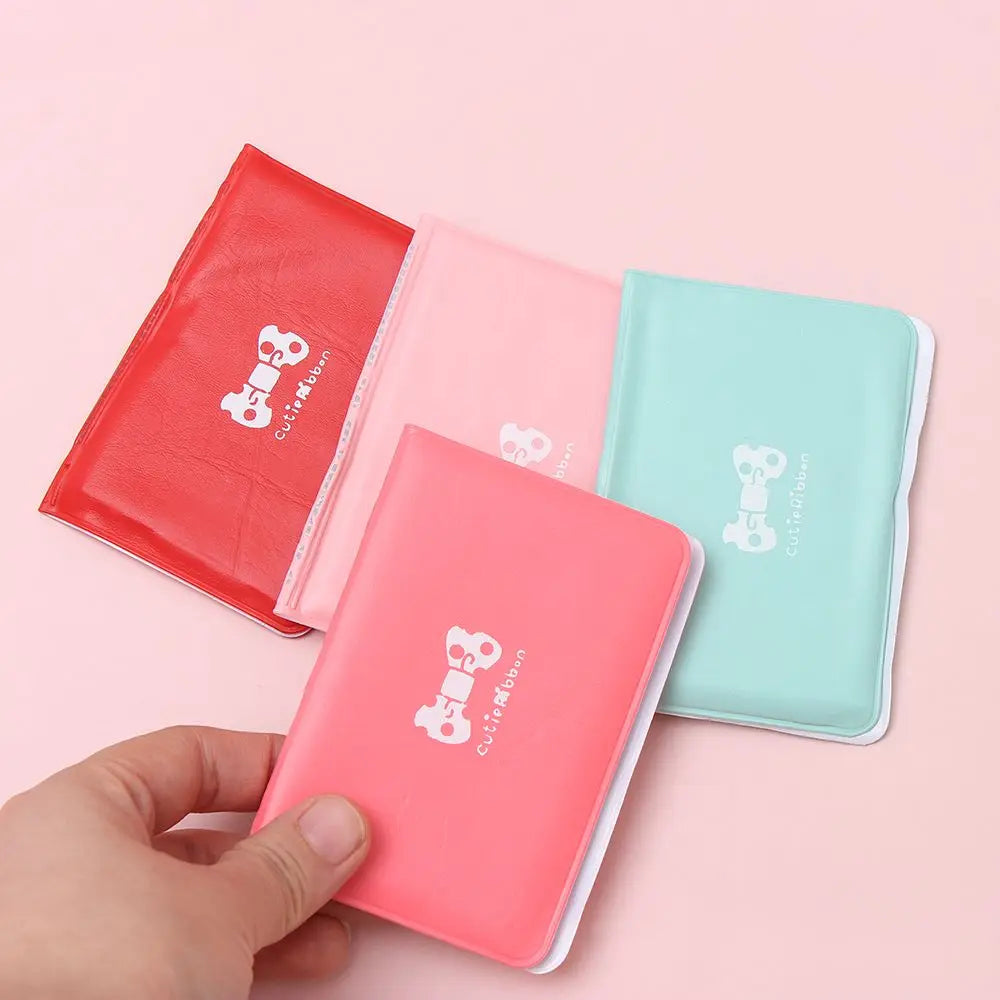 PVC Ladies Card Holder 12 Card Bit Card Cover with Bow--knot Portable Card Bag ID Holders Storage Accessories.