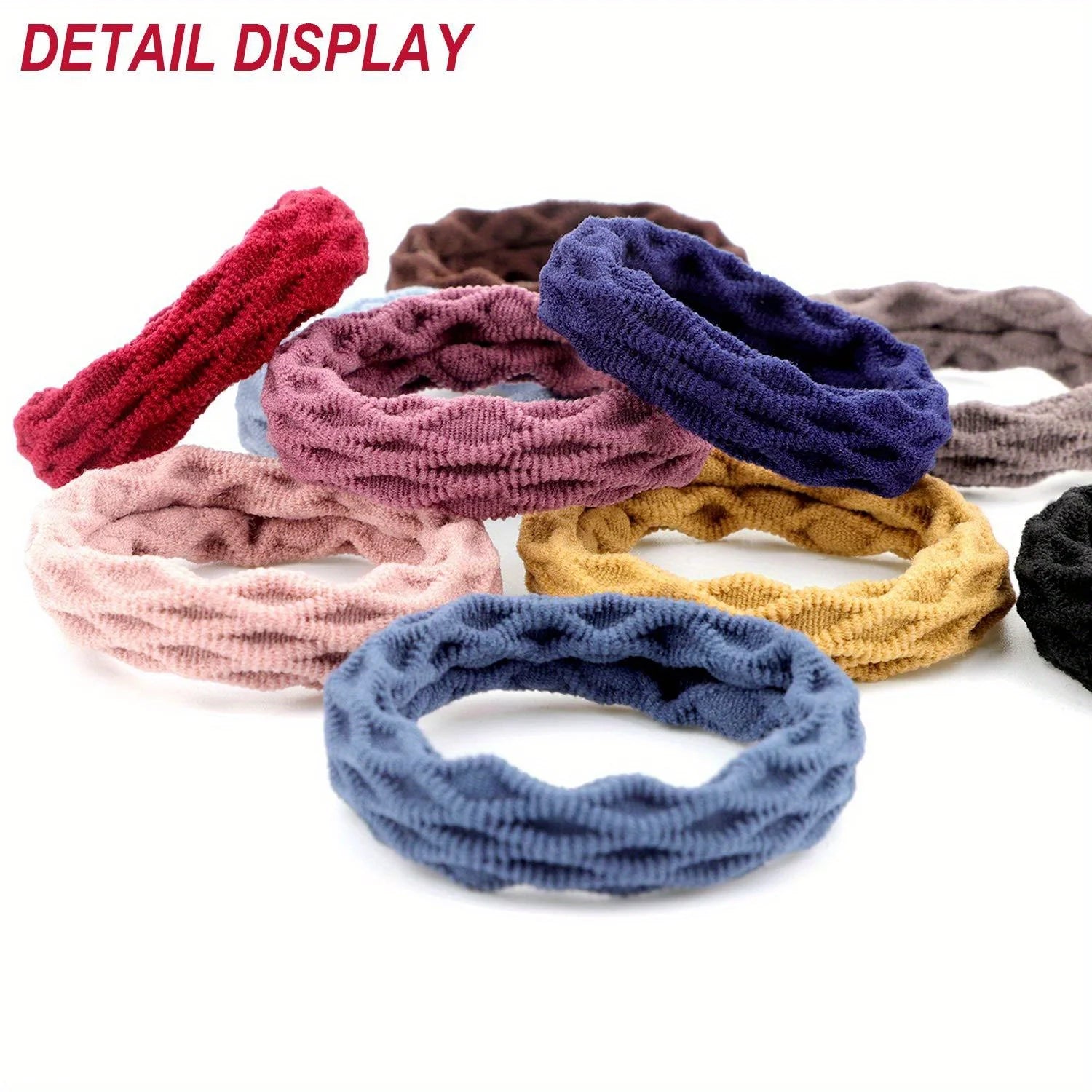 60 Pcs No Crease Thick Elastic Hair Ties - Lightweight Ponytail Holders for All Seasons.