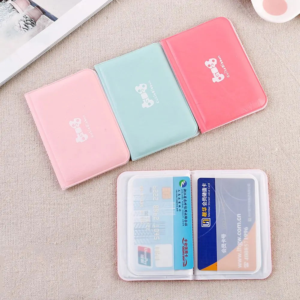 PVC Ladies Card Holder 12 Card Bit Card Cover with Bow--knot Portable Card Bag ID Holders Storage Accessories.