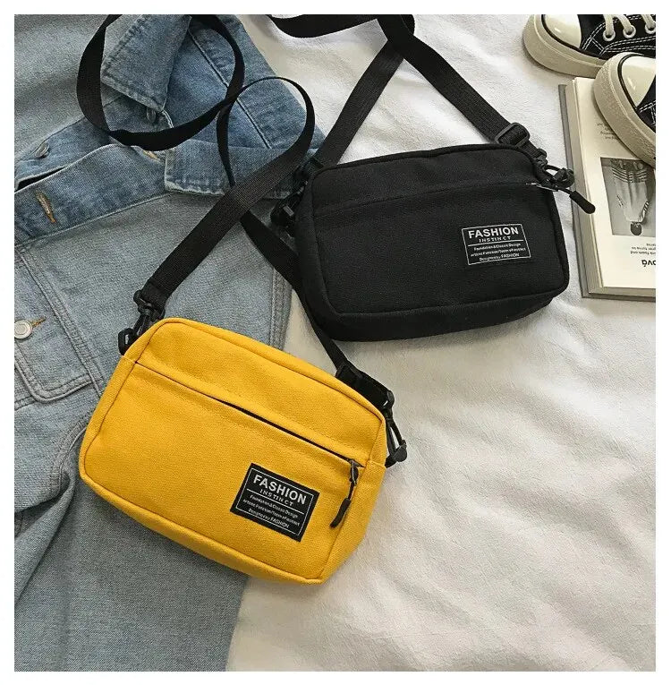 Casual Women Waist Packs Canvas Fashion Coin Purse Multifunctional Small Crossbody Bag for Women Short Wallet Sport Chest Bag.