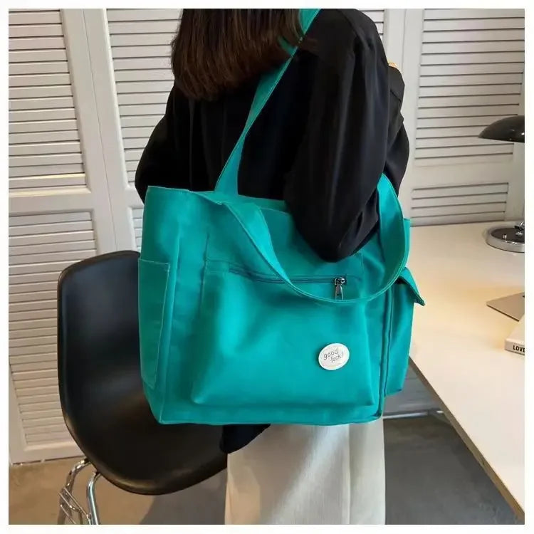 Women's Fashion Shoulder Bag Class Large Capacity Student Tote Bag 2024 New Canvas Commuter Handbag Women Bag.