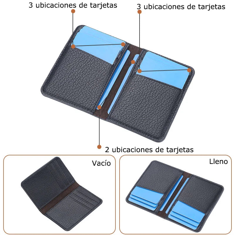 Slim Folding Wallet Men Soft Leather Card Wallet Mini Credit Card Holders Wallet Thin Card Purse Small Bags for Women Men Wallet.