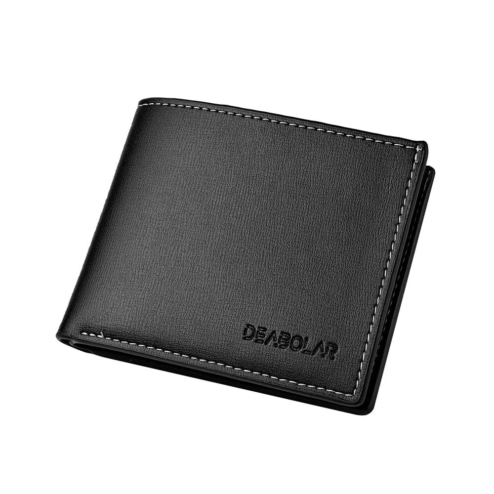 Pu Leather Men Short Wallet Thin Style Folding Young Men Credit Card Holder Wallet.