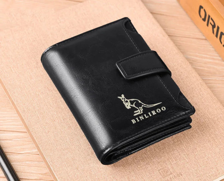 Men's Coin Purse Wallet RFID Blocking Man PU Leather Wallet Zipper Business Card Holder Money Bag Wallet Male.