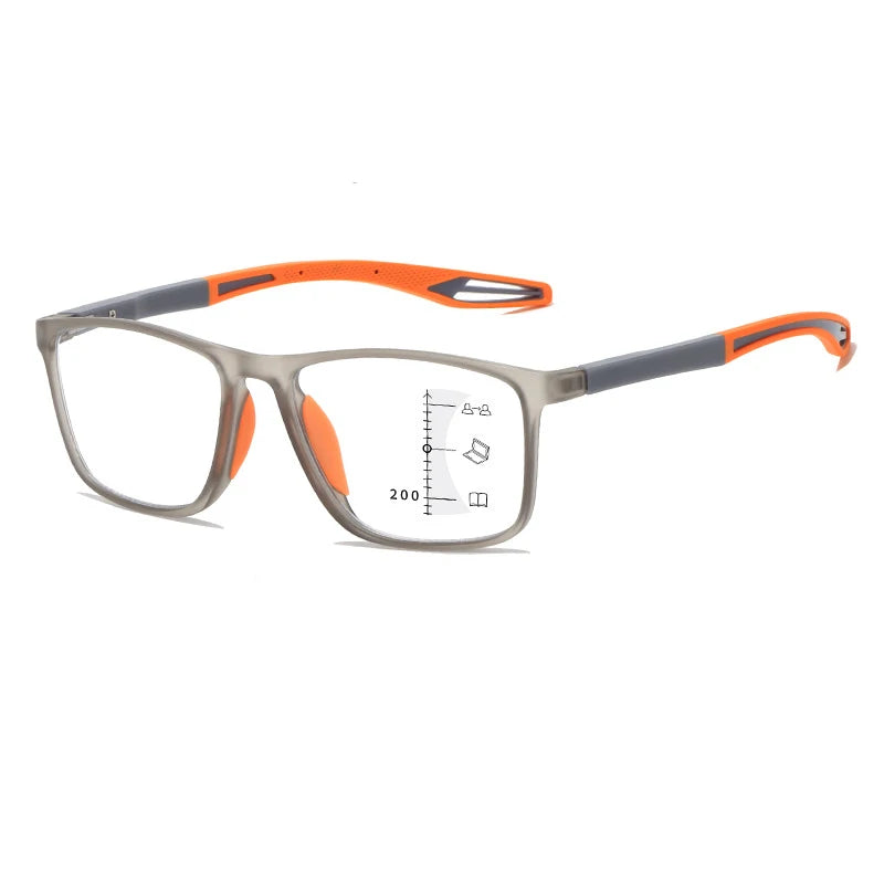 Large Frame Multifocal Reading Glasses with Anti-Blue Light Protection for Men and Women.