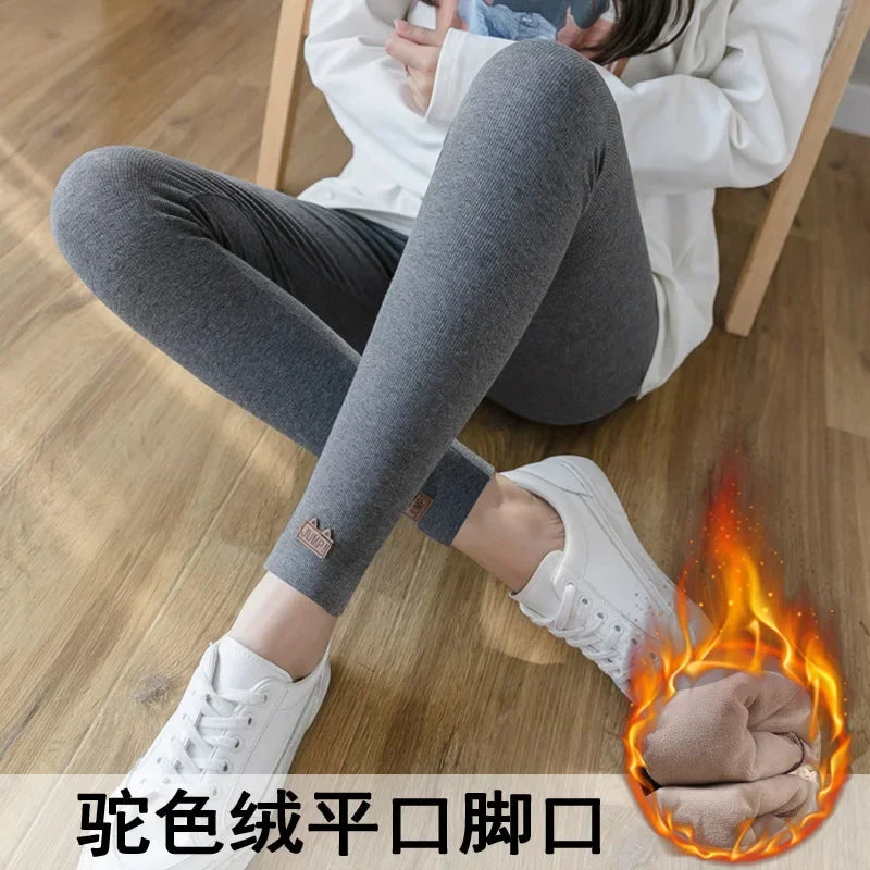 Winter Open Crotch Hot Pants Women Thick Sexy Gym Leggings Warm Keep Sport Push Up Crotchless Clubwear Cloth Fleece Add.