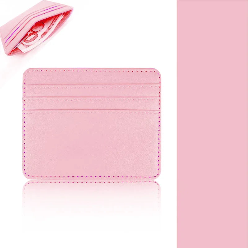 1Pc Pu Leather ID Card Holder Candy Color Bank Credit Card Box Multi Slot Slim Card Case Wallet Women Men Business Card Cover.