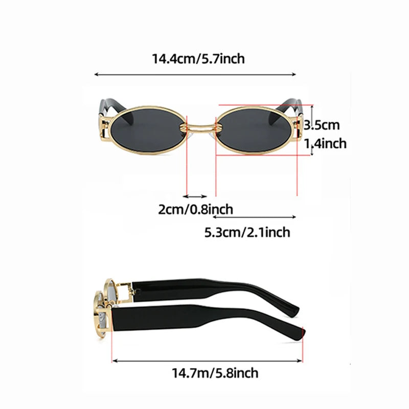 Retro Oval Sunglasses for Women and Men - Luxury UV400 Protection Shades.