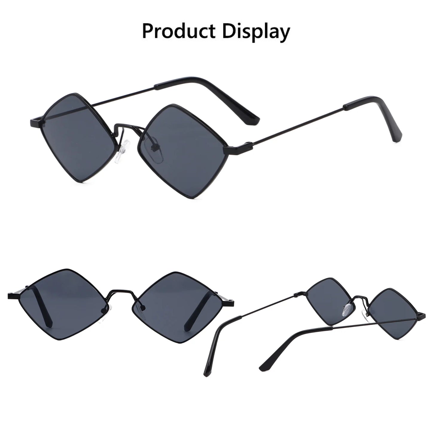 Trendy Retro Diamond-Shaped UV Protection Sunglasses for Men and Women with Metal Frame - Unisex Quadrilateral Shades