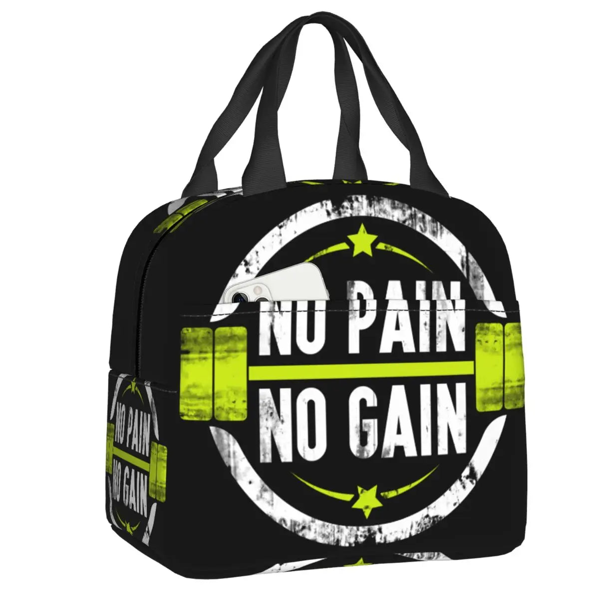 Powerhouse Gym Logo Portable Lunch Boxes Women Waterproof Bodybuilding Fitness Thermal Cooler Food Insulated Lunch Bag.