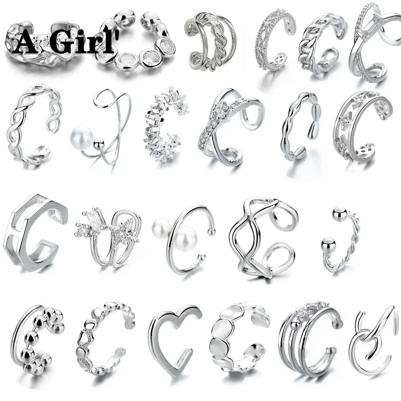 Hot Zircon clips For Women Small Hoop Earrings Ear Bone Tiny Ear Nose Ring Girl Ear Hoops Ins Zircon Geometric Earrings Ear Clip.