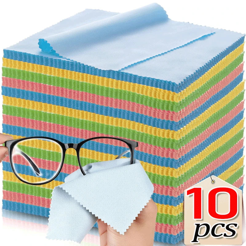 Microfiber Cleaning Cloths for Glasses and Screens - 10 to 200 Pcs, 13x13cm.