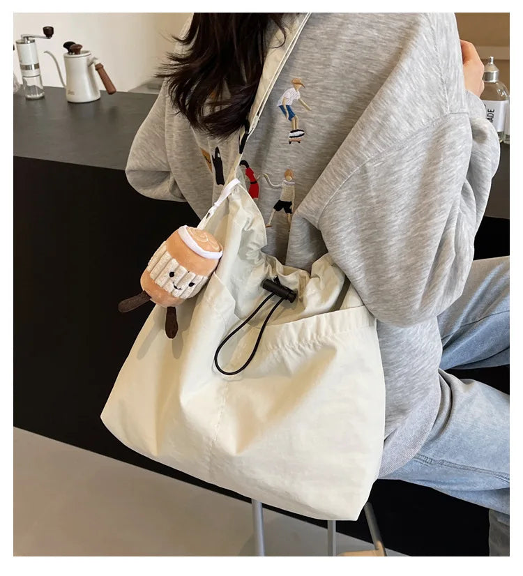 2024 New Nylon Shoulder Bag Fashionable Shrinkage Anti Wrinkle Crossbody Bag Lightweight Large Capacity Commuter Women Tote Bag.