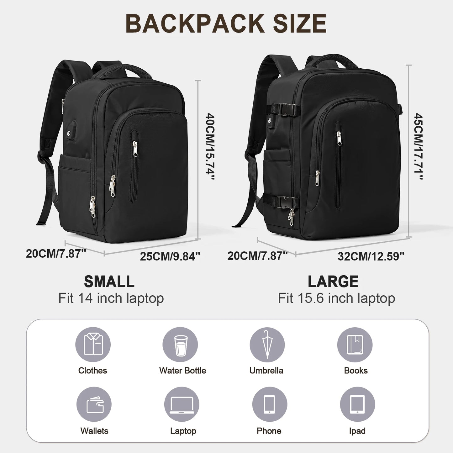 Laptop Bag Travel Backpack for Women Large Capacity Easyjet Carry-Ons 45x36x20 Backpack Ryanair 40x20x25, Men's Cabin Backpack.