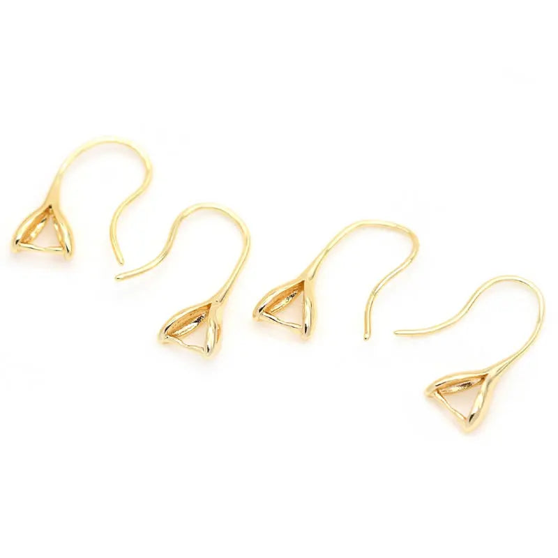 10PCS 18K Gold Color Brass with Clasps Clip Earrings Hooks High Quality Diy Jewelry Making Earrings Accessories for Women - Elevate Your Body