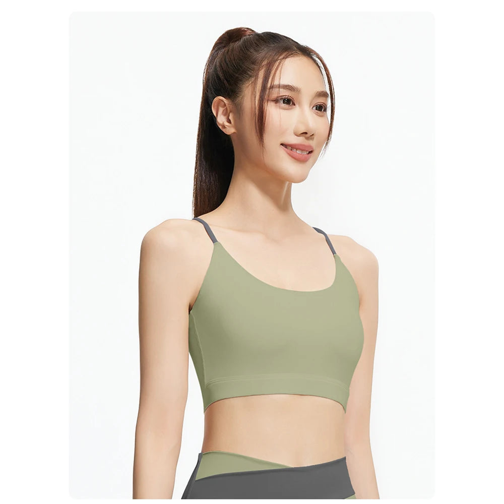 Girl Pink Sport Bra Padded Top 2024 Trend Running Jogger Fitness Strap Vest Yoga Slim Training Cloth Gym Exercise Dry Sportswear.