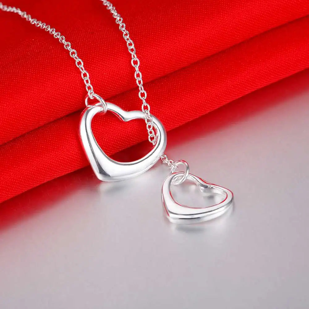 925 Sterling Silver Necklace Pendant Picture Frame Necklaces High Quality For Woman Wedding Engagement Fashion Jewelry Party.