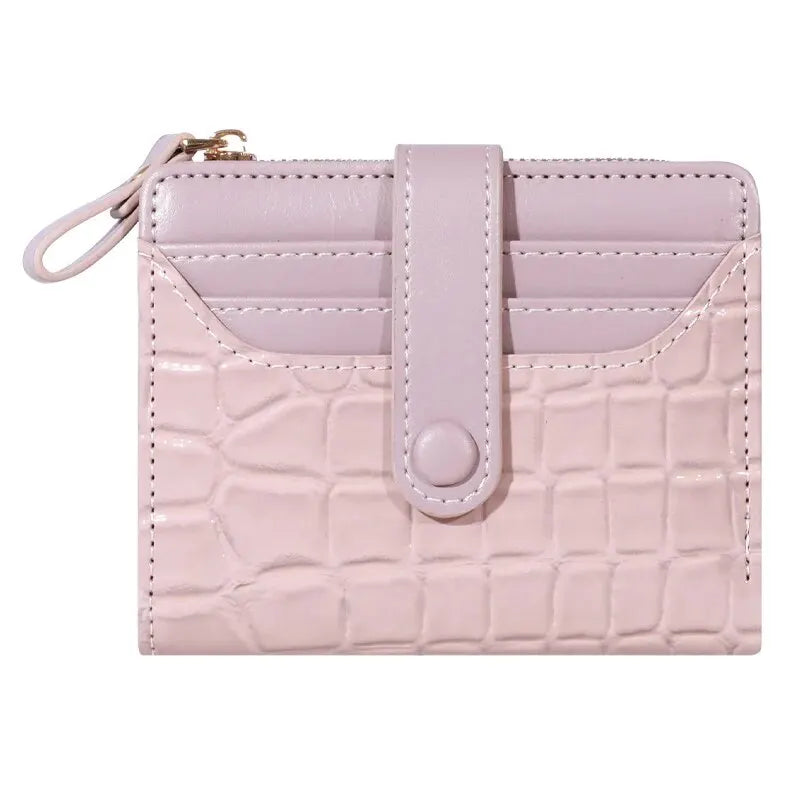 Mini Crocodile Print Clutch Wallet, Short Credit Card Holder, Women's Card Case & Coin Purse.