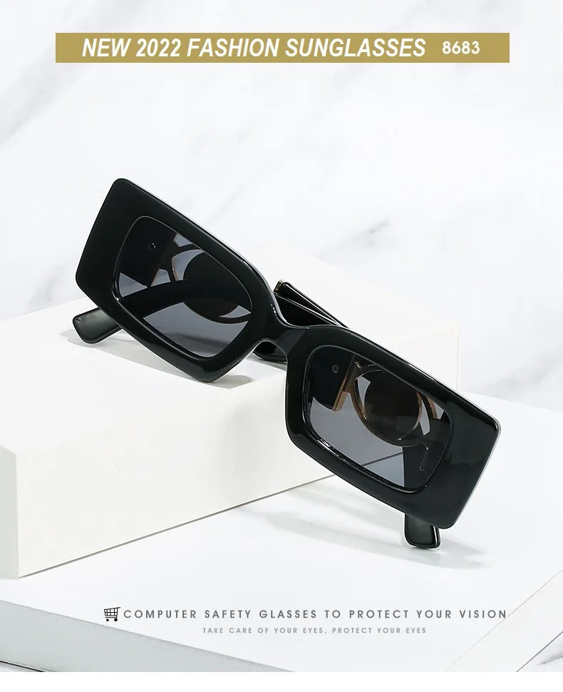 Luxury Gradient Sunglasses for Women 2024 - Retro Square Frame Shades by MOONBIFFY.