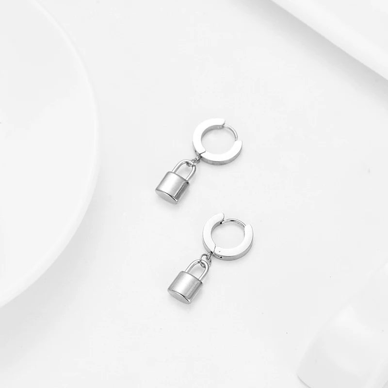 925 Sterling Silver Ear needle European And American Style Hoop Earrings Round square Pendientes Fashion For Women Birthday Gift