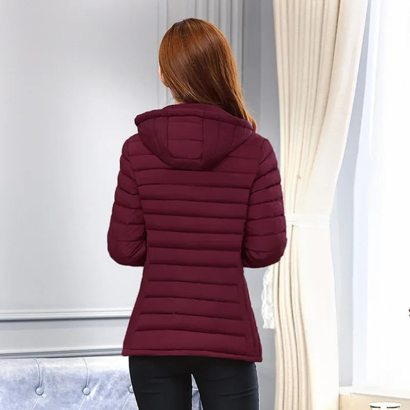 Winter Jackets for Women Cotton Padded Ultralight Coat Women's Parkas Lady Winter Thickened Slim Warm Jacket Female Hooded Parka.