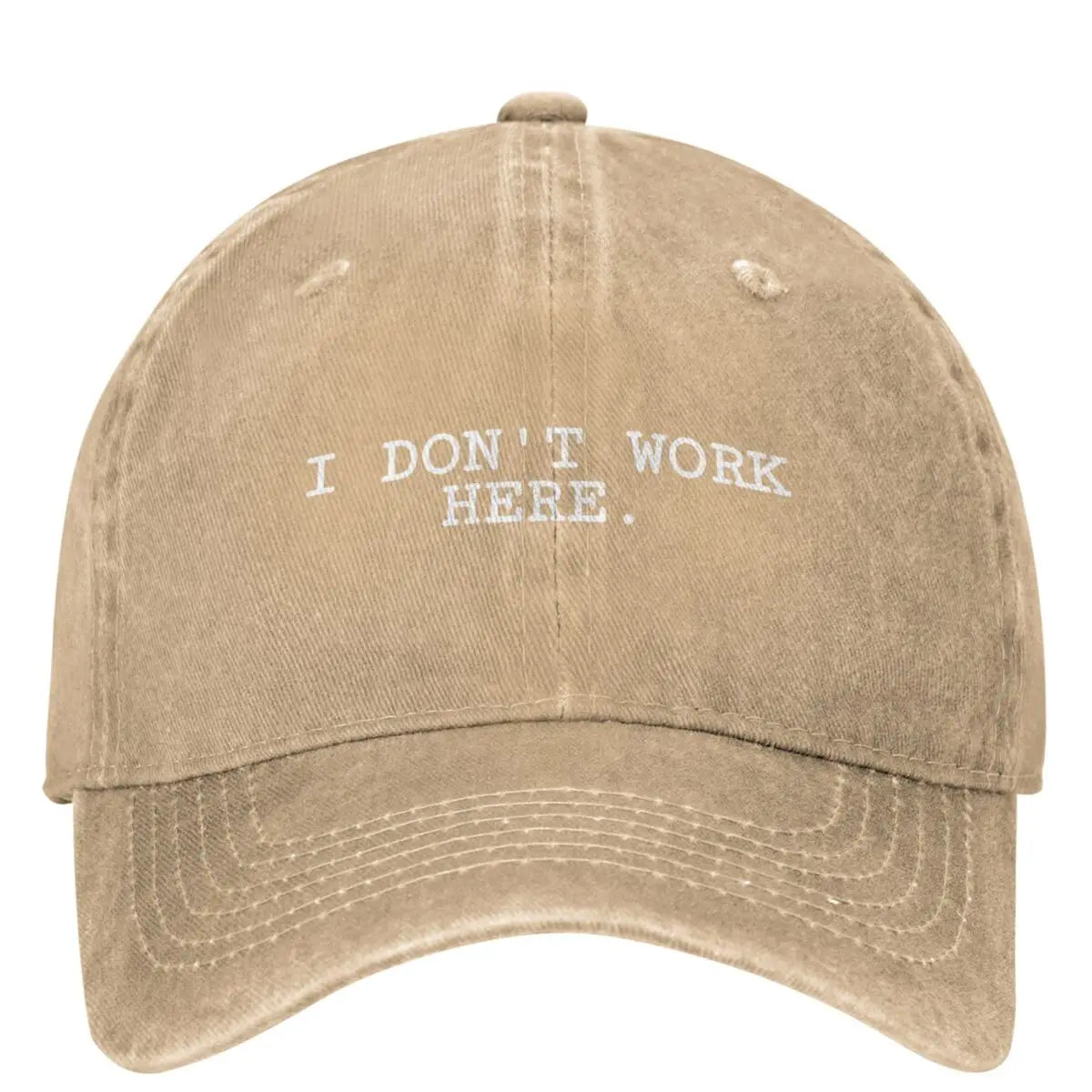 I DON'T WORK HERE Funny Trucker Hat - Unisex Casual Baseball Cap for Teens, Perfect for Summer Outdoor Activities.