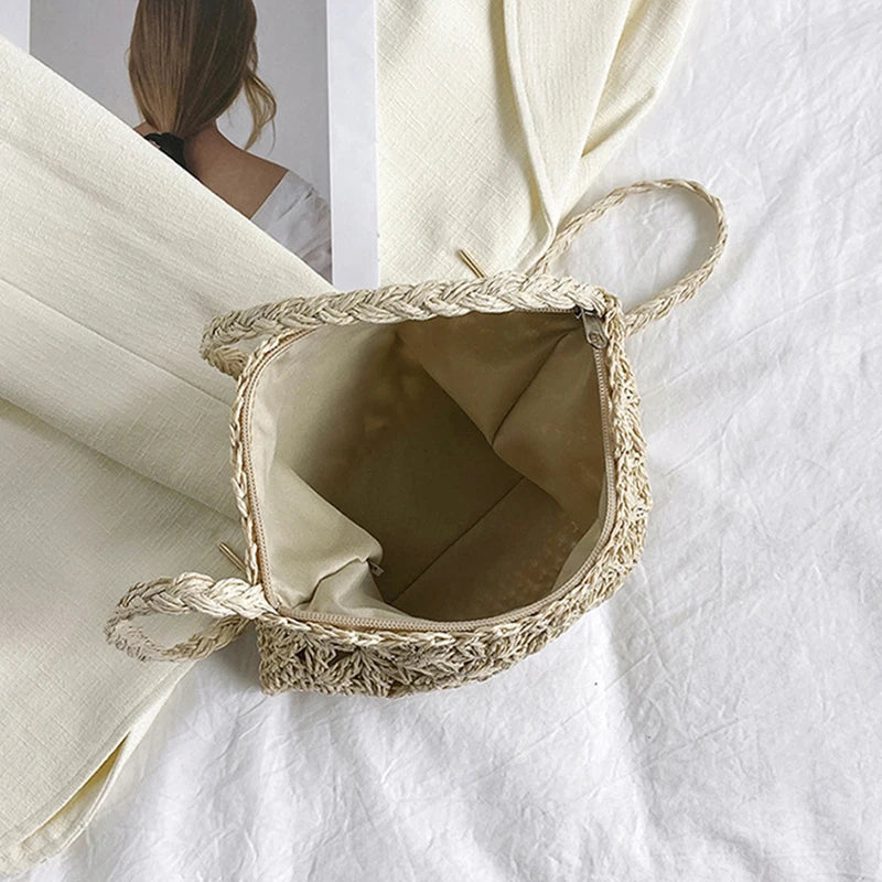 Small Fresh Crossbody Bag, Women's Bag, Straw Woven Shoulder Bag, Niche And Versatile Woven Bag, Simple And Fashionable Handbag.