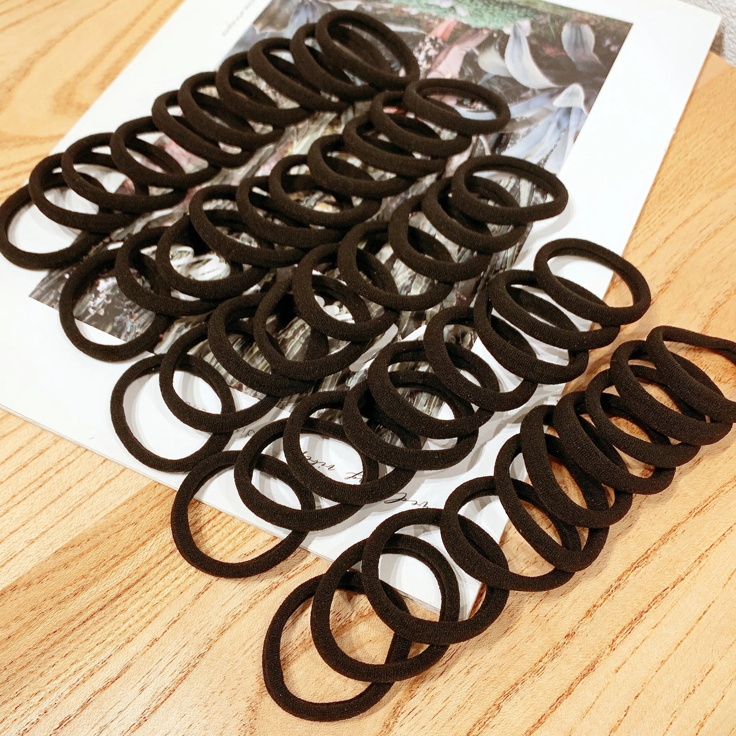 High Elastic Hair Ties - 50/100pcs Black Rubber Bands for Women & Girls - Ponytail Holders & Scrunchies Accessories.