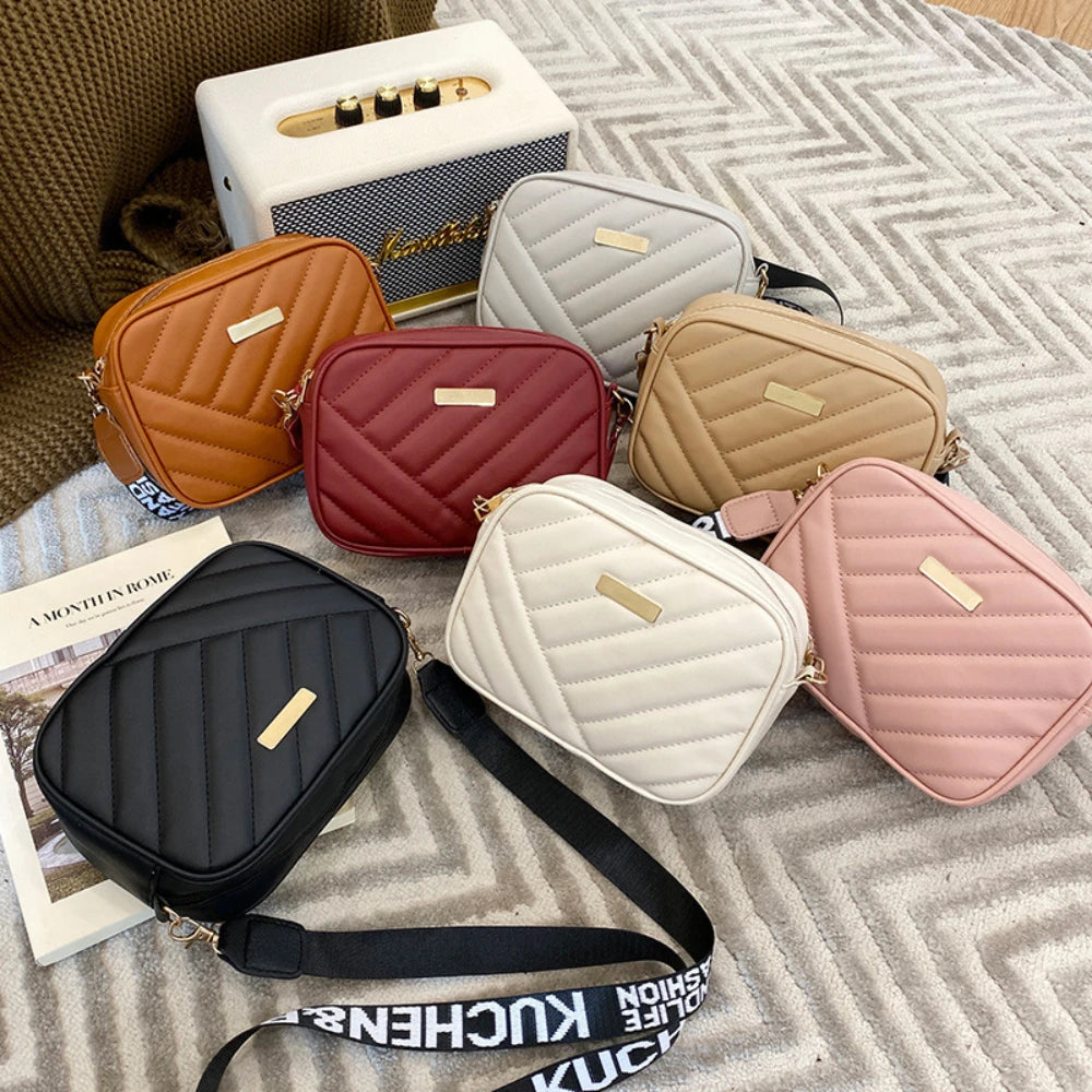 High Quality PU Shoulder Bags for Woman's Handbag Simple Crossbody Casual Messenger Bag Female Cool Shoulder Bags Phone Bag.