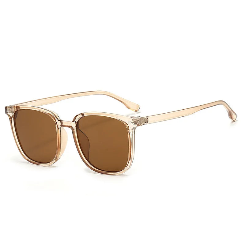 Stylish UV 400 Protective Brown Sunglasses with Black Frame for Men and Women - Classic Retro Fashion Eyewear.