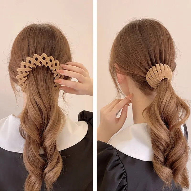 Minimalist Plastic Hair Claw Bun Holder - Stylish Hair Accessories for Women and Girls.