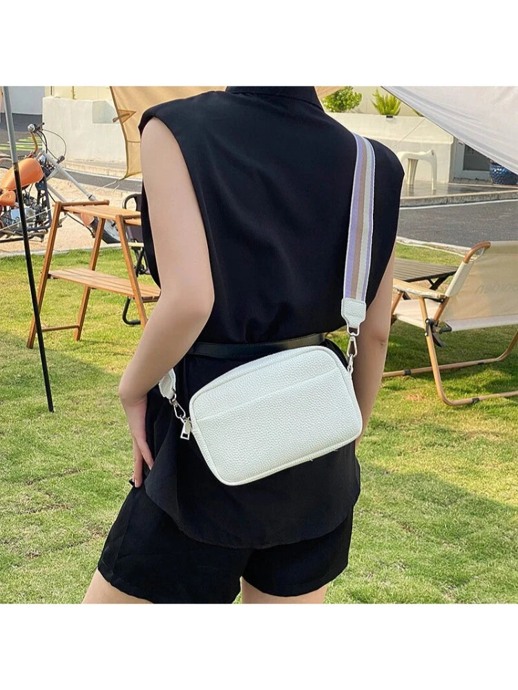 Cross Border Hot Selling Women's Bags For Spring And Summer 2024, New Small Square Bags With Wide Shoulder Straps, Single Should.