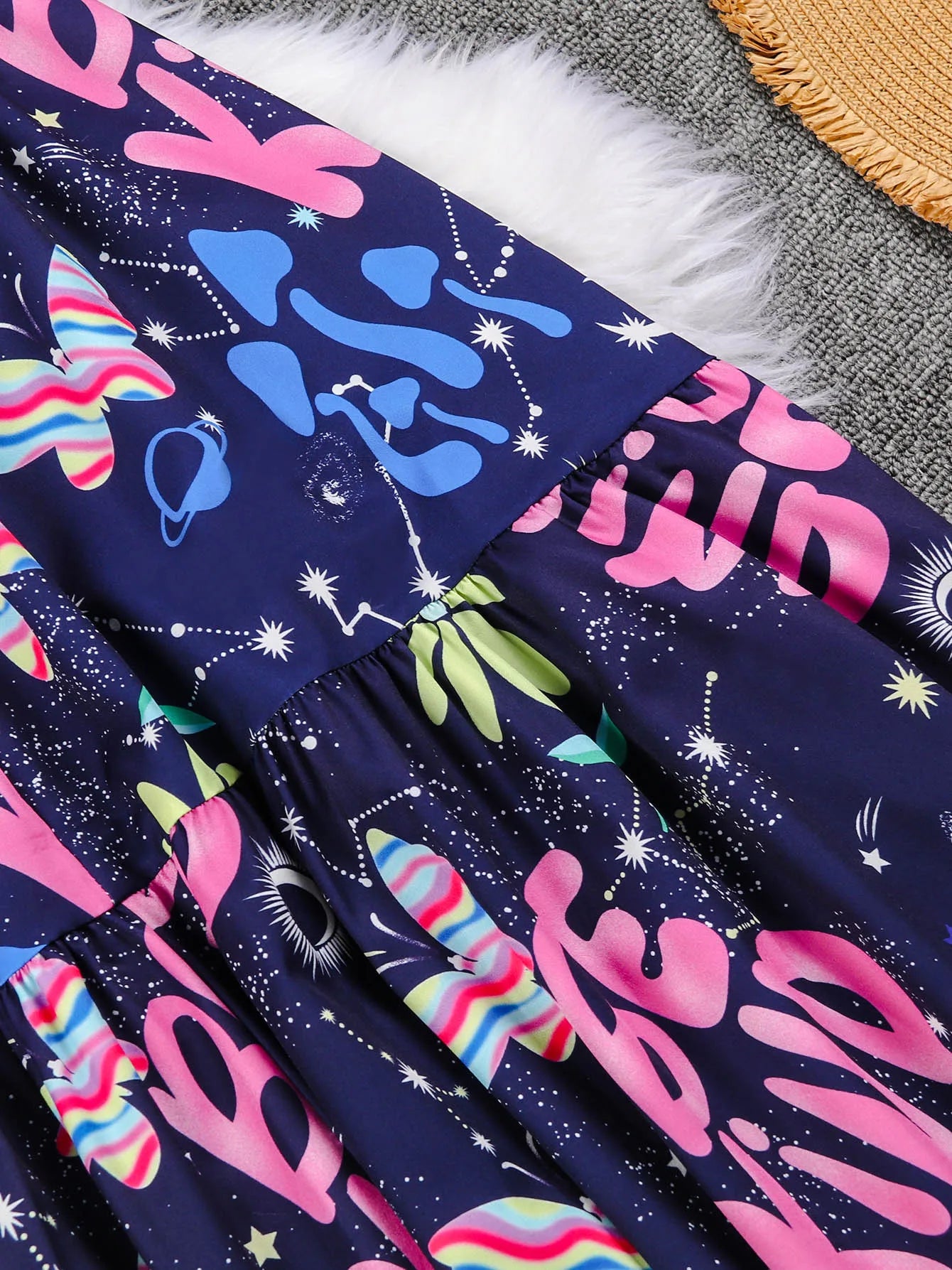 New Two Pieces Skirt Sets Suspenders Tube Top Skirts Sweet Printed Bra Bare Waist Chic Evening Party Clothing Beach Dance Robe