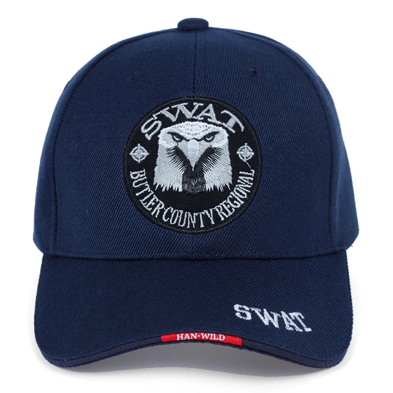 Eagle Embroidered Hip-Hop Baseball Cap - Adjustable Casual Sunshade Hat for All Seasons.