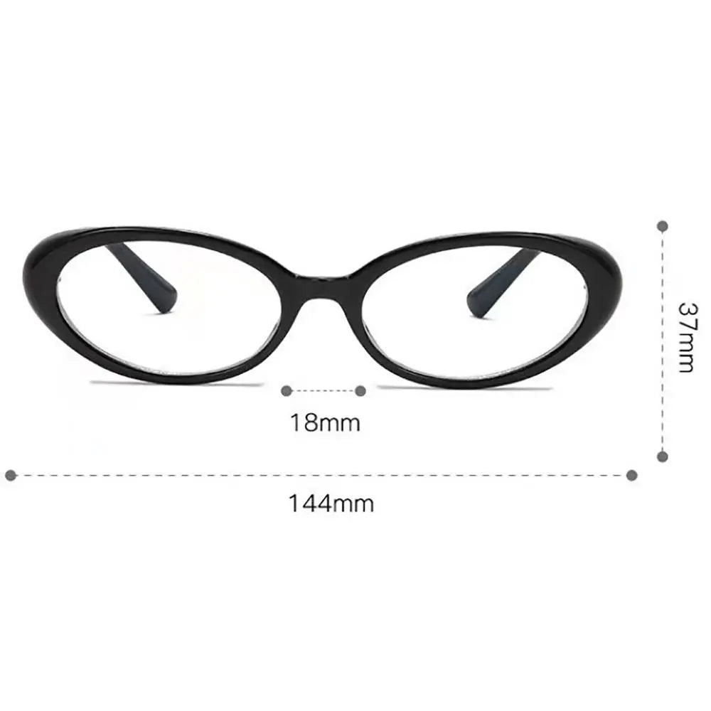 Unisex Myopia Glasses with Anti-Blue Light and Small Ellipse Frame for Reading and Study.