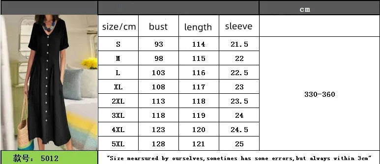 Women's Clothing Summer Casual V Neck Short Sleeve Cotton Linen Midi Dress Solid Loose High Waist Elegant Party Dresses Vestidos.