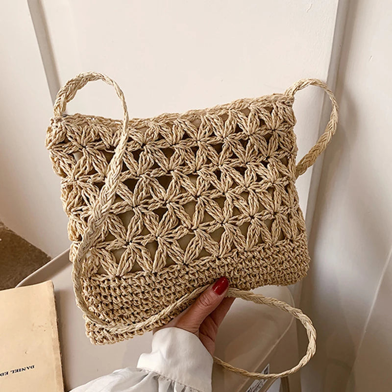 Small Fresh Crossbody Bag, Women's Bag, Straw Woven Shoulder Bag, Niche And Versatile Woven Bag, Simple And Fashionable Handbag