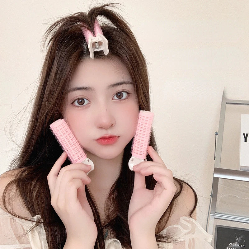 2-Pack Korean Portable Fluffy Hair Clips for Effortless Styling and DIY Curls.