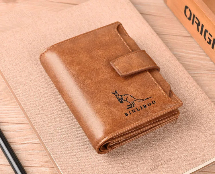 Men's Coin Purse Wallet RFID Blocking Man PU Leather Wallet Zipper Business Card Holder Money Bag Wallet Male.