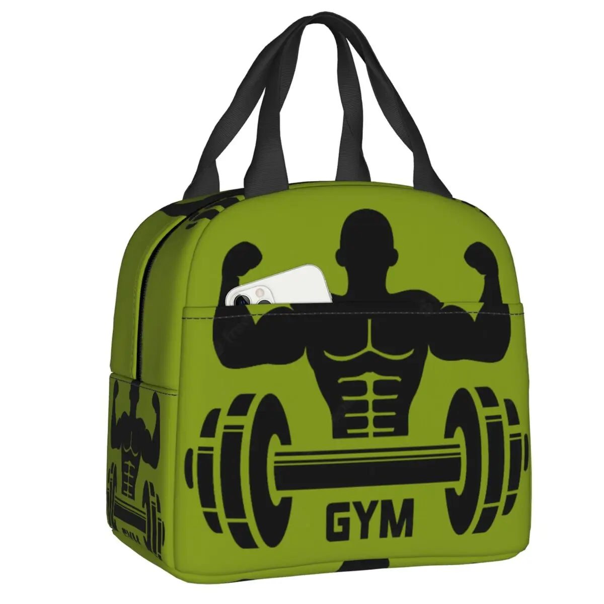 Powerhouse Gym Logo Portable Lunch Boxes Women Waterproof Bodybuilding Fitness Thermal Cooler Food Insulated Lunch Bag.