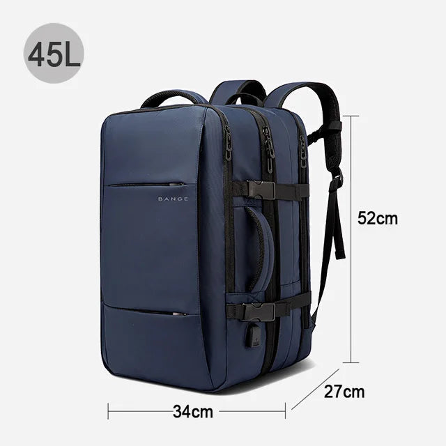 BANGE Travel Backpack Men Business Backpack School Expandable USB Bag Large Capacity 17.3 Laptop Waterproof Fashion Backpack.