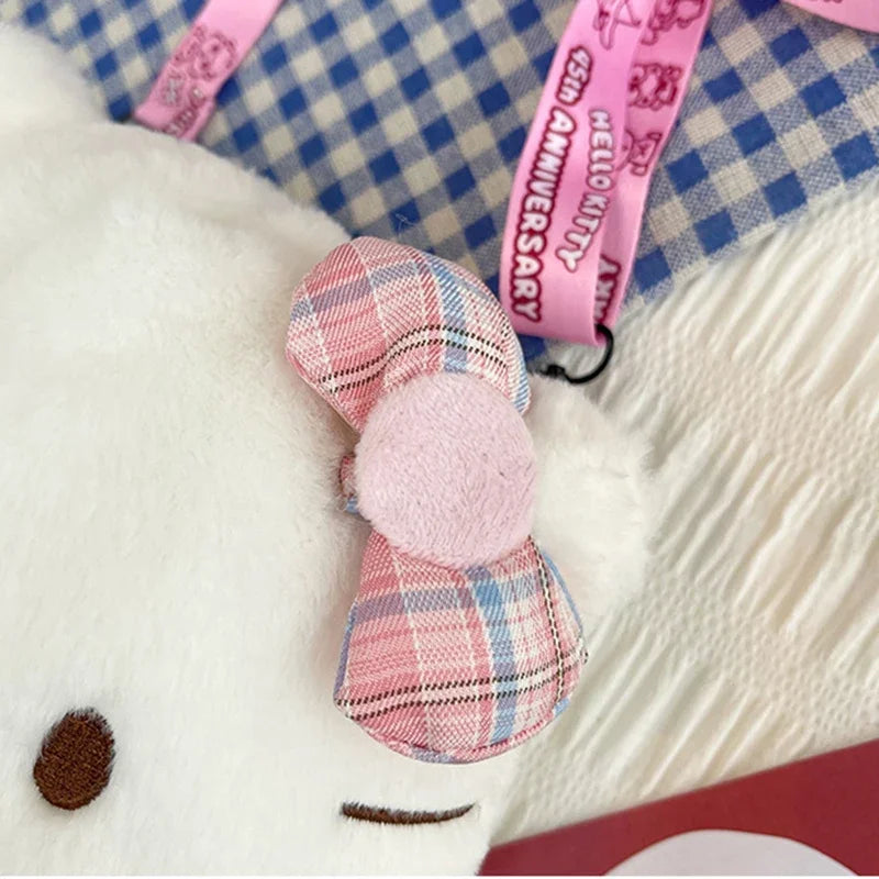 Women Girl Sanrio Hello Kitty Mini Shoulder Bag Kawaii Cartoon Messenger Plush Earphone Bag Girl Kids Cute Luxury Designer 2024.