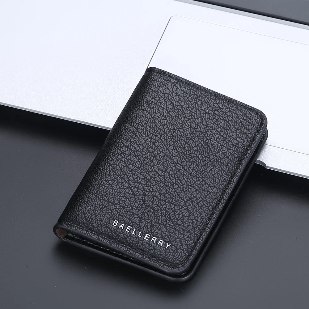 Slim Folding Wallet Men Soft Leather Card Wallet Mini Credit Card Holders Wallet Thin Card Purse Small Bags for Women Men Wallet.