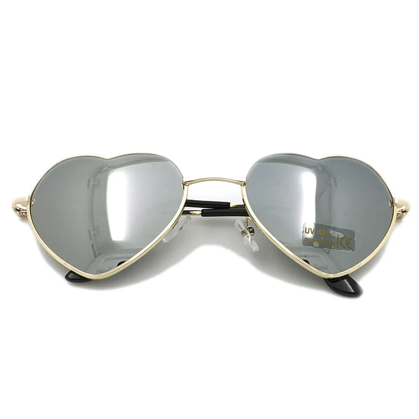 Chic Vintage Heart Frame Women's Sunglasses with UV400 Protection and Mirror Lenses.