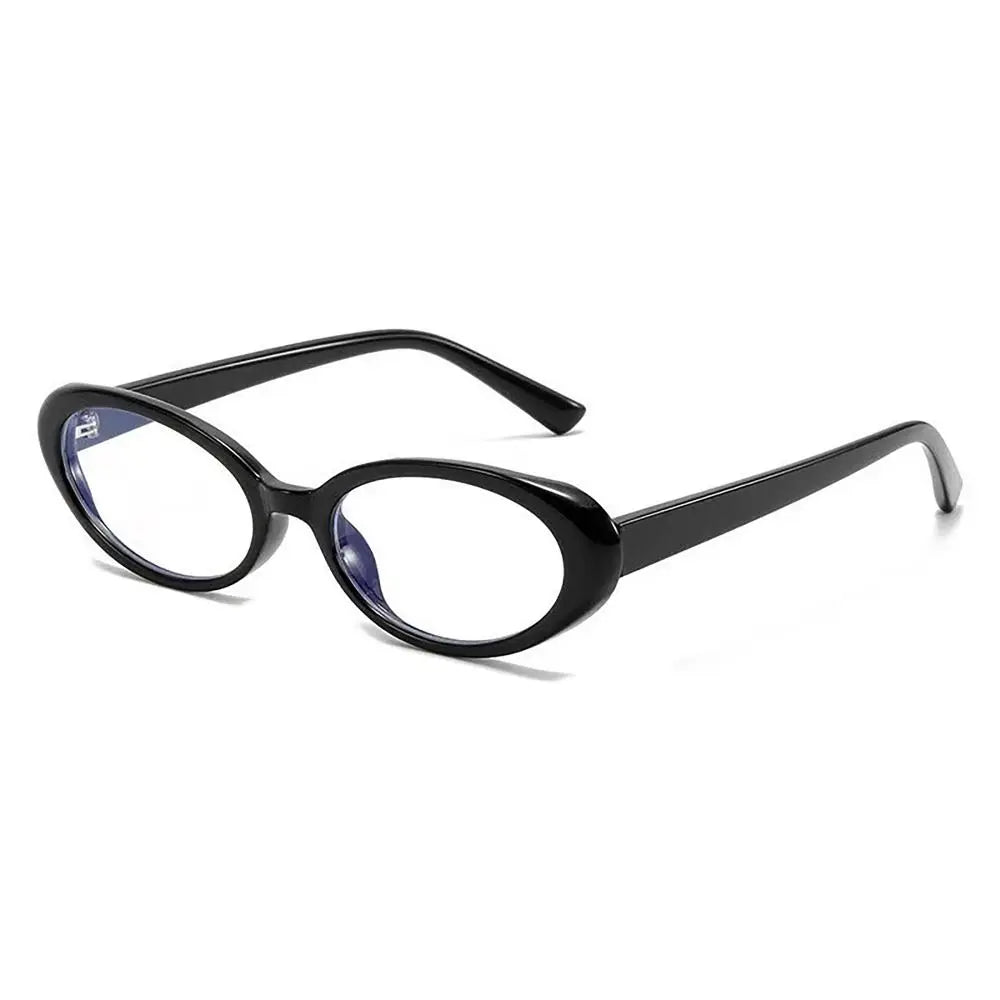 Unisex Myopia Glasses with Anti-Blue Light and Small Ellipse Frame for Reading and Study.