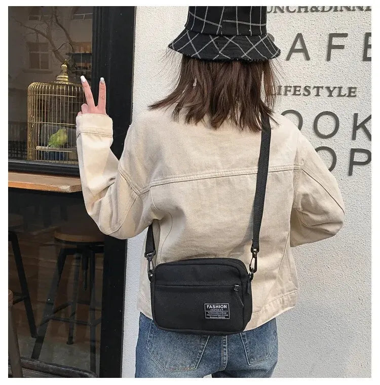 Casual Women Waist Packs Canvas Fashion Coin Purse Multifunctional Small Crossbody Bag for Women Short Wallet Sport Chest Bag