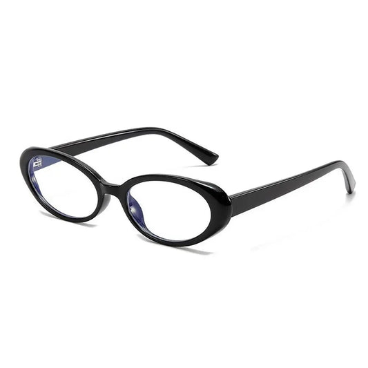 Unisex Myopia Glasses with Anti-Blue Light and Small Ellipse Frame for Reading and Study.