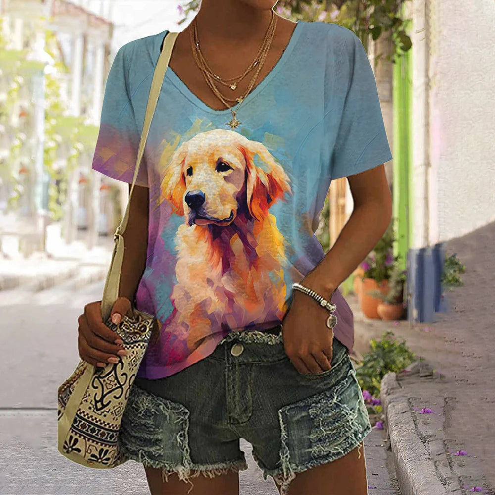 Summer Women's T Shirt Anger Cat Print Casual Short Sleeve 3d T Shirts Streetwear Crew Neck Pullover Oversized Female Clothing.