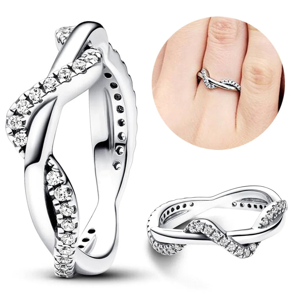 2024 New 925 Silver Ring Rose in Bloom Ring Love Mom Finger Ring Women Mother's Day Fine Jewelry Gift.