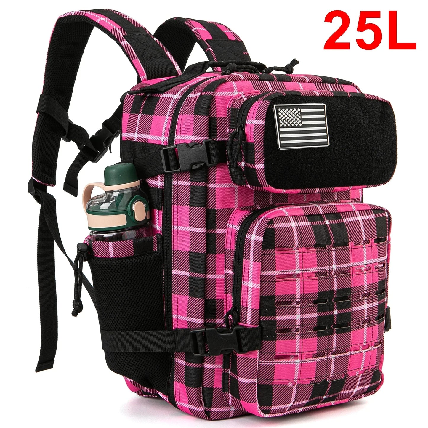 QT&QY 25L/45L Tactical Backpack for Men and Women Outdoor Survival Bug Out Bag Small School Rucksack Hking with Bottle Holder.